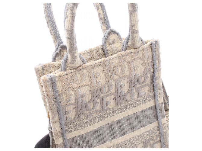 Borsa Verticale Christian Dior Dior BOOK TOTE Marrone Bianco - vista 5