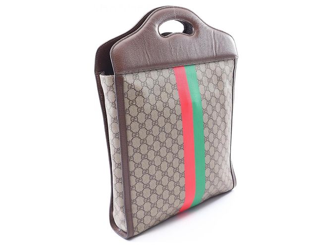 Borsa Tote 2-Way Gucci GG Supreme Marrone Beige - vista 2