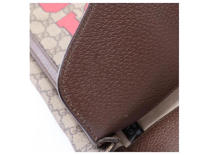 Borsa Tote 2-Way Gucci GG Supreme Marrone Beige - vista 5