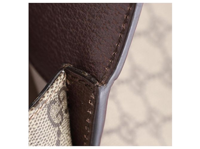 Borsa Tote 2-Way Gucci GG Supreme Marrone Beige - vista 6