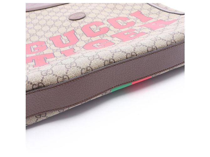 Borsa Tote 2-Way Gucci GG Supreme Marrone Beige - vista 8