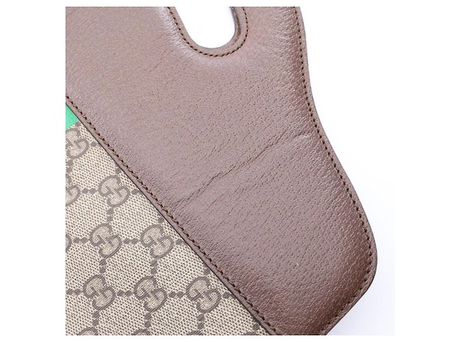 Borsa Tote 2-Way Gucci GG Supreme Marrone Beige - vista 9