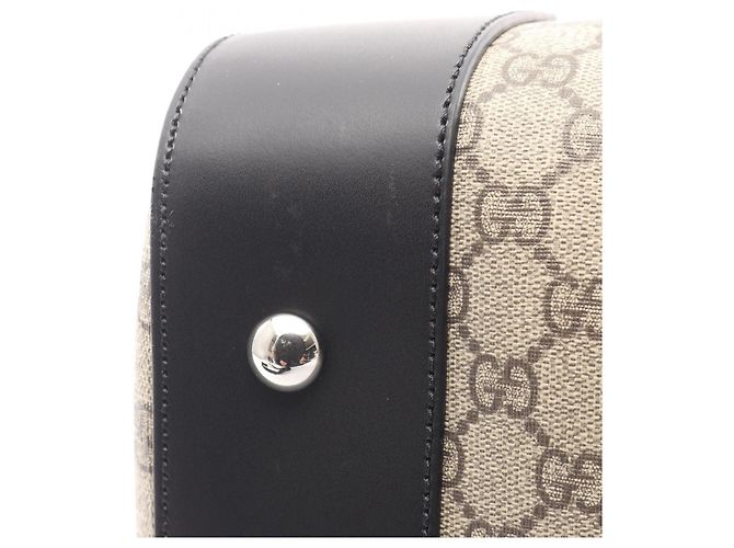 Borsa Boston/Borsa a mano Gucci GG Supreme 2-Way Nero Beige - vista 9