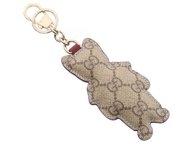 Portachiavi Gucci x Yuko Higuchi GG Supreme Boris Marrone Multicolore Beige - vista 2