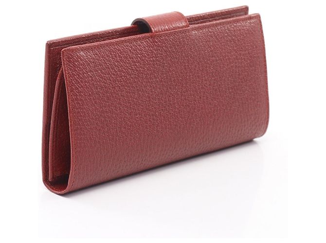 Cartera larga bi-fold Gucci de piel roja - vista 2