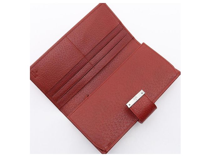 Cartera larga bi-fold Gucci de piel roja - vista 3