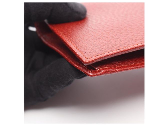 Cartera larga bi-fold Gucci de piel roja - vista 7