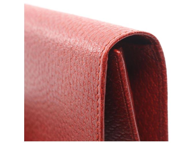 Cartera larga bi-fold Gucci de piel roja - vista 9