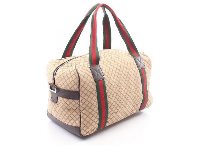 Borsa Boston Gucci Sherry Line Marrone Beige - vista 2