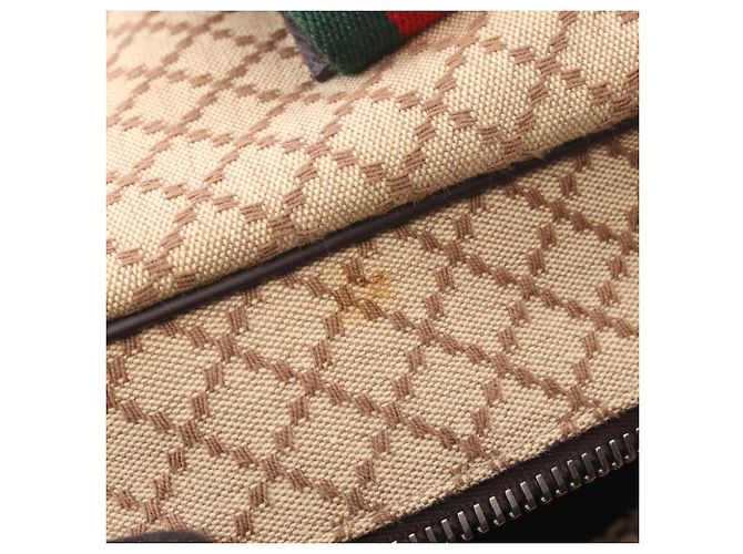 Borsa Boston Gucci Sherry Line Marrone Beige - vista 5