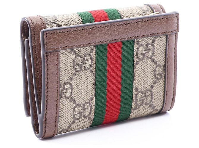 Cartera tri-fold Gucci Ophidia GG Supreme Castaño Multicolor Beige - vista 2