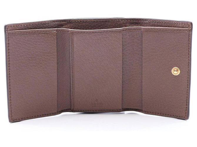 Cartera tri-fold Gucci Ophidia GG Supreme Castaño Multicolor Beige - vista 3