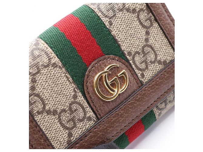 Cartera tri-fold Gucci Ophidia GG Supreme Castaño Multicolor Beige - vista 6