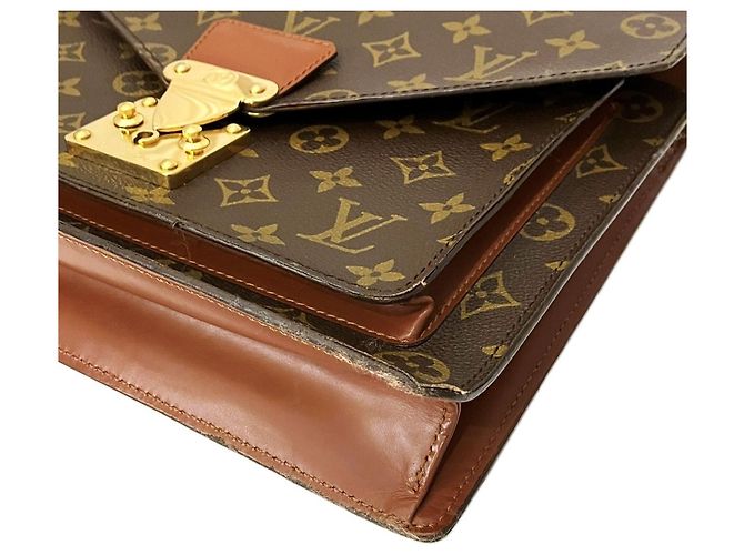 Borsa Business Louis Vuitton Monceau 28 Marrone - vista 6