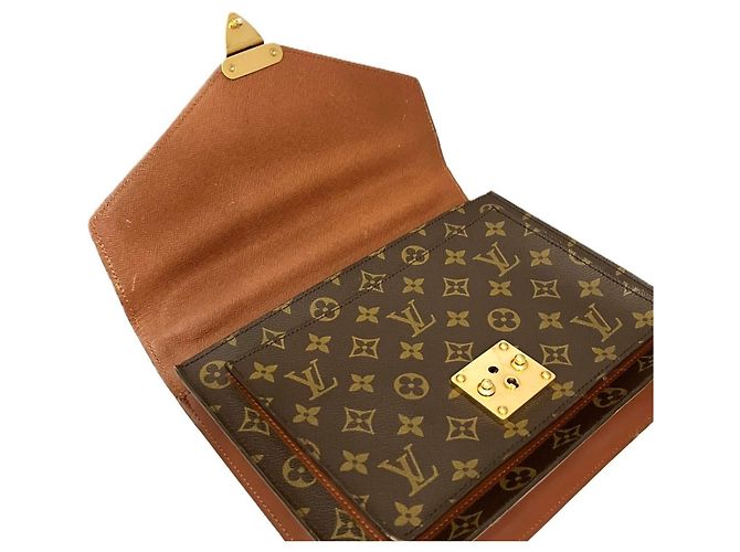 Borsa Business Louis Vuitton Monceau 28 Marrone - vista 9