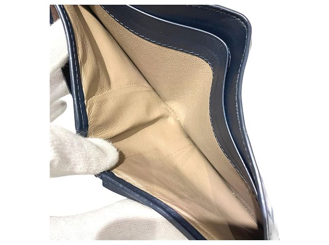 Cartera bi-fold Intrecciato Bottega Veneta Azul marino - vista 6