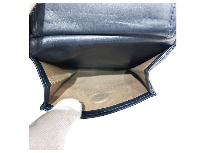 Cartera bi-fold Intrecciato Bottega Veneta Azul marino - vista 7