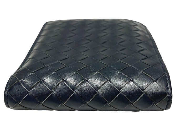 Cartera bi-fold Intrecciato Bottega Veneta Azul marino - vista 8