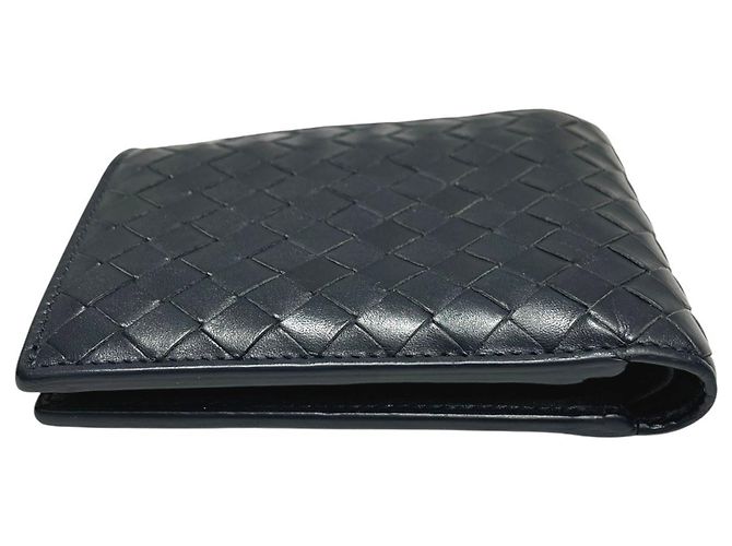 Cartera bi-fold Intrecciato Bottega Veneta Azul marino - vista 9