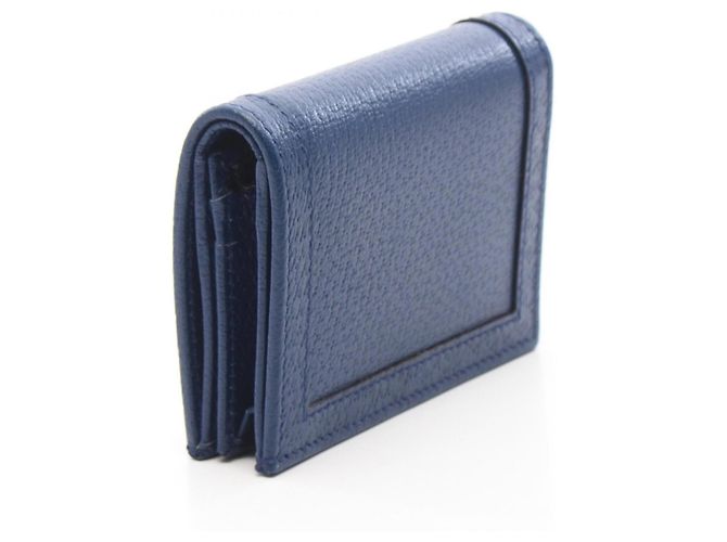 Cartera bi-fold Gucci Double G Bamboo Azul marino - vista 2