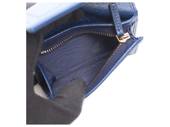 Cartera bi-fold Gucci Double G Bamboo Azul marino - vista 4