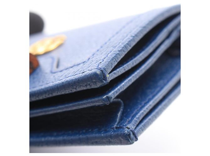 Cartera bi-fold Gucci Double G Bamboo Azul marino - vista 6