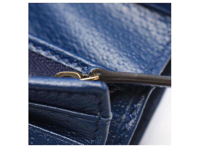 Cartera bi-fold Gucci Double G Bamboo Azul marino - vista 8