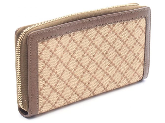 Cartera larga redonda Gucci Diamante Bamboo Castaño Beige - vista 2