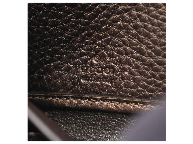 Cartera larga redonda Gucci Diamante Bamboo Castaño Beige - vista 4