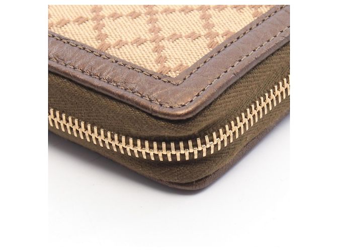 Cartera larga redonda Gucci Diamante Bamboo Castaño Beige - vista 6