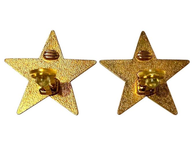 Orecchini Chanel Coco Mark Star Nero D'oro - vista 3