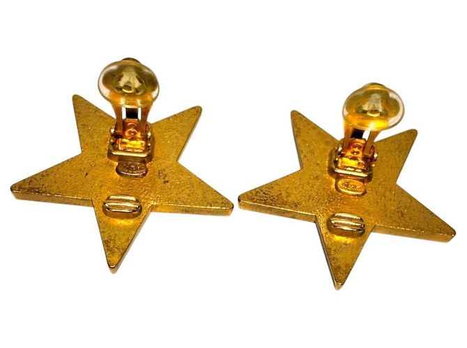 Orecchini Chanel Coco Mark Star Nero D'oro - vista 5