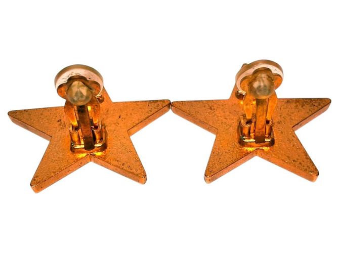 Orecchini Chanel Coco Mark Star Nero D'oro - vista 8