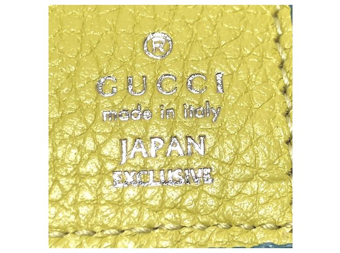 Portafoglio bi-fold Gucci con logo embossed Verde Giallo - vista 4