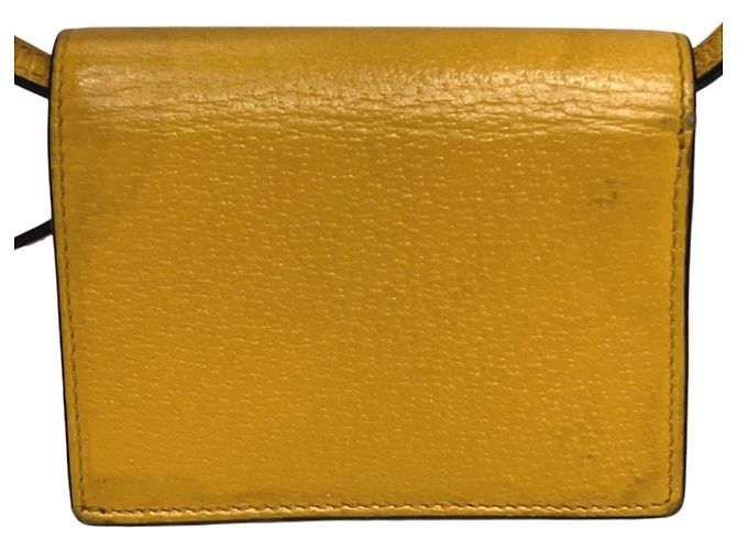 Cartera bi-fold Gucci Horsebit de cuero amarillo - vista 2