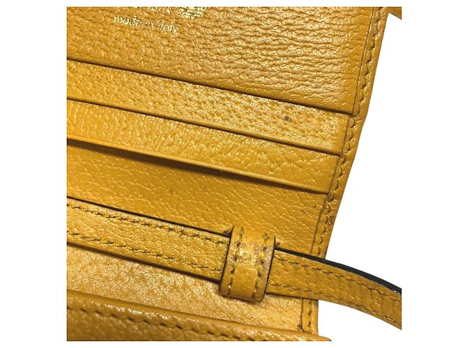 Cartera bi-fold Gucci Horsebit de cuero amarillo - vista 5