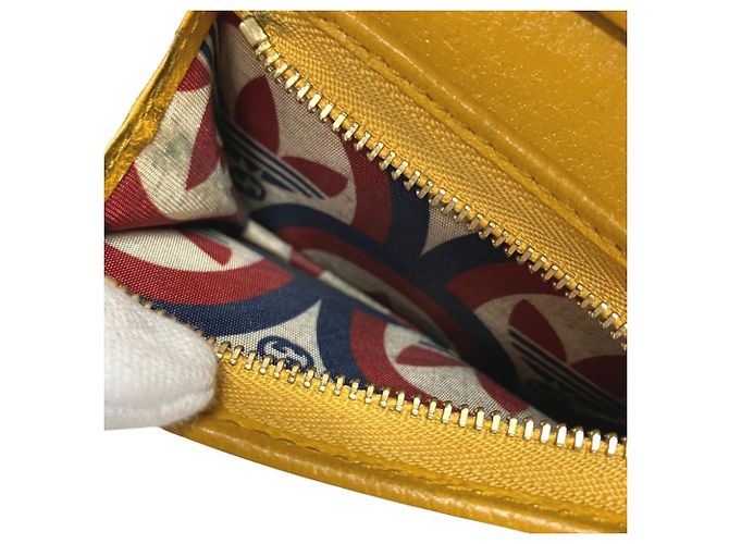 Cartera bi-fold Gucci Horsebit de cuero amarillo - vista 6