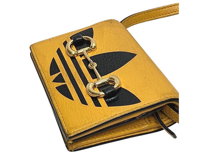 Cartera bi-fold Gucci Horsebit de cuero amarillo - vista 9