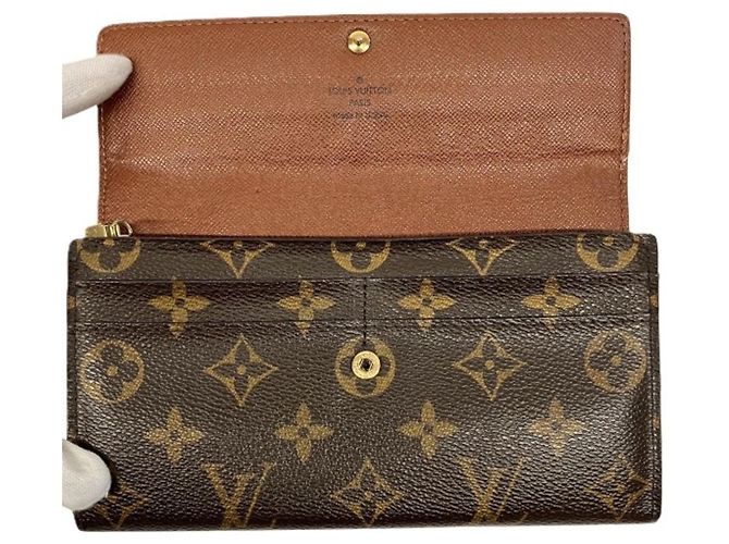 Louis Vuitton Portefeuille Sarah Long Wallet Marrone - vista 3