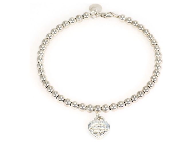 Autre Marque Bracciale Tiffany & Co. Heart Tag Bead in argento con diamante - vista 4