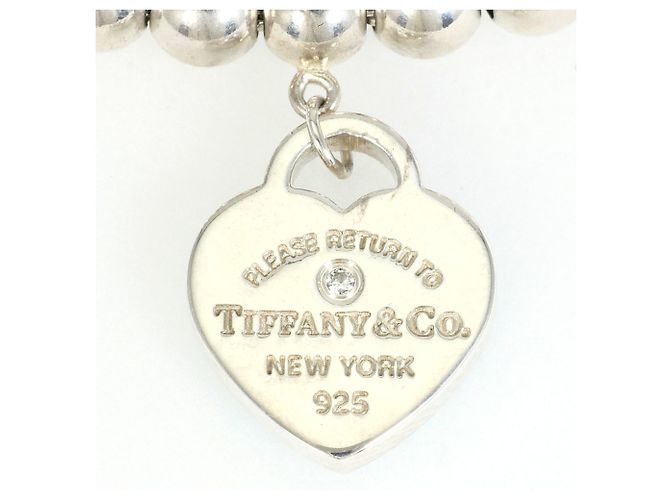 Autre Marque Bracciale Tiffany & Co. Heart Tag Bead in argento con diamante - vista 5