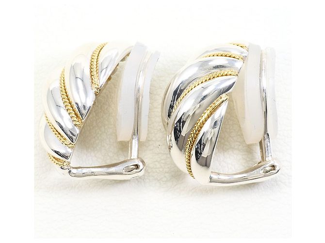 Autre Marque Orecchini a clip Tiffany & Co. Twist in oro giallo 18K e argento - vista 2