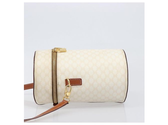 Céline Celine Vintage Macadam Canvas Small Beige - vista 4