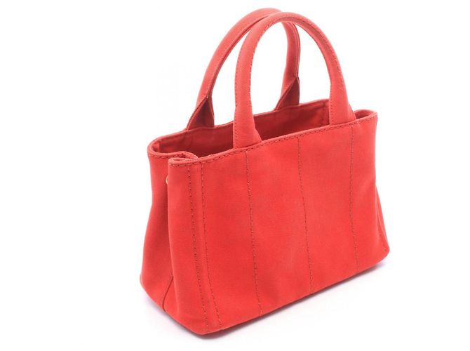 Borsa Tote Prada Canapa Rosso - vista 2