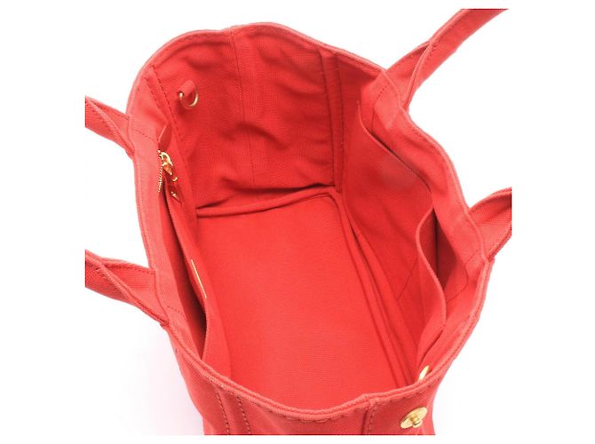 Borsa Tote Prada Canapa Rosso - vista 3