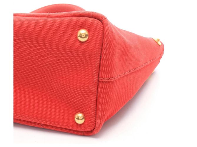 Borsa Tote Prada Canapa Rosso - vista 9