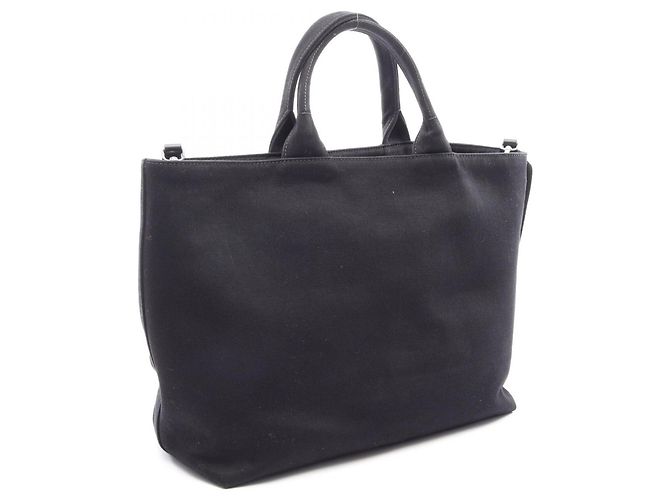 Prada Canapa Drill 2-Way Tote Bag Schwarz - Ansicht 2