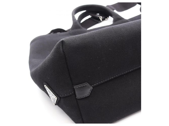 Prada Canapa Drill 2-Way Tote Bag Schwarz - Ansicht 8