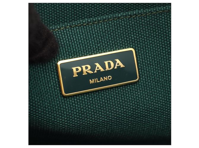 Prada CANAPA 2-Way Tote Bag aus grünem Canvas - Ansicht 4