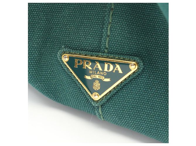 Prada CANAPA 2-Way Tote Bag aus grünem Canvas - Ansicht 5